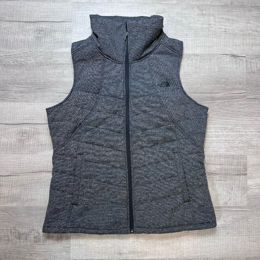 THE NORTH FACE Womens Gray Pseudio Full Zip Quilted Gilet Puffer Vest XL